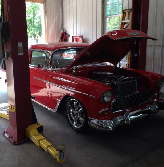 red classic car